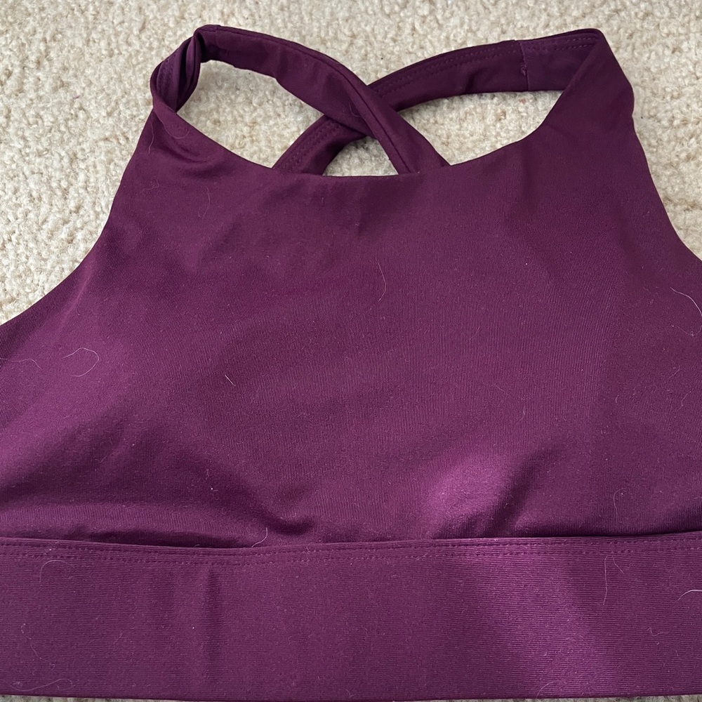 Fabletics Burgundy No Bounce Sports Bra size S